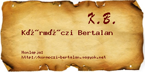 Körmöczi Bertalan névjegykártya